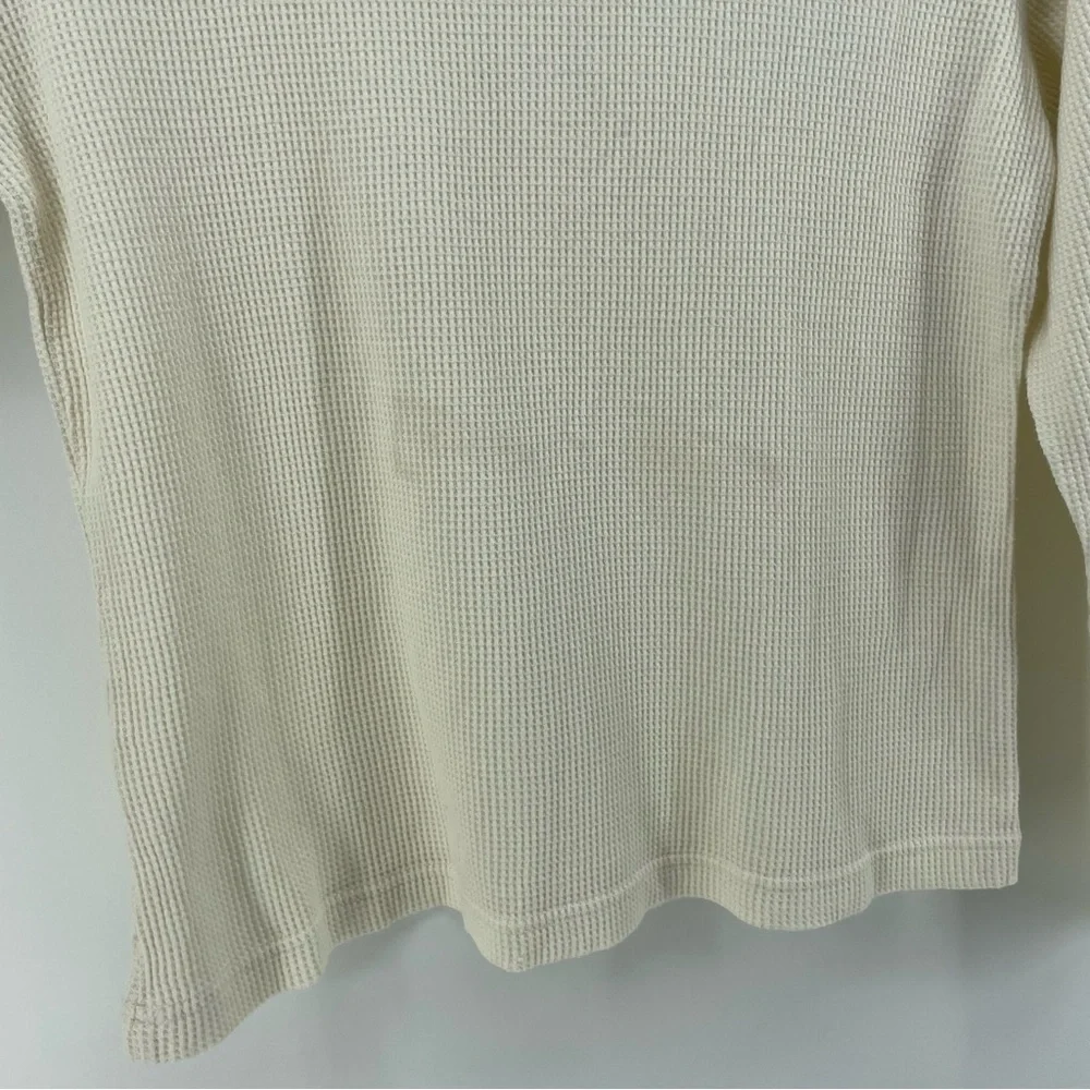 Harley Davidson Womens Turtleneck Cream Waffle Knit Cotton Blend XL - Picture 2 of 7